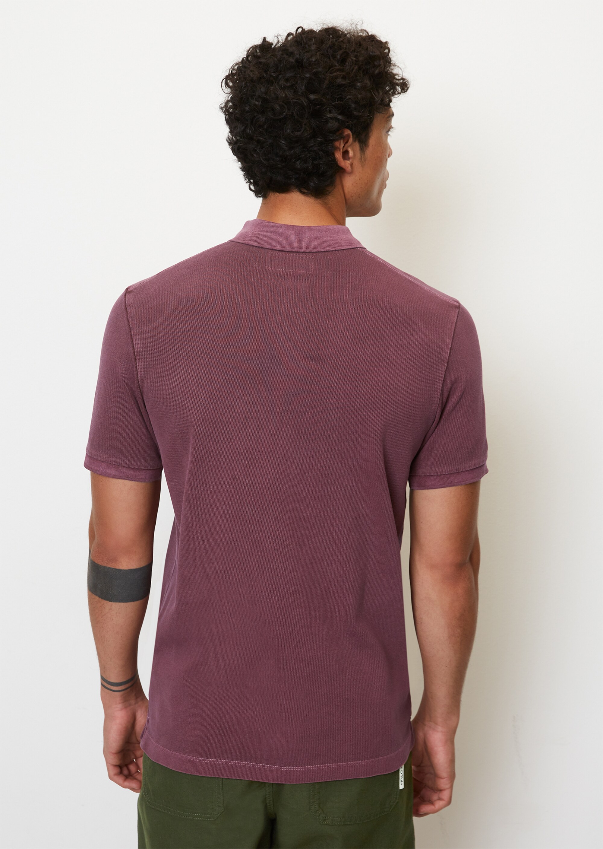 Kurzarm-Poloshirt Piqué shaped aus Organic Cotton-Stretch