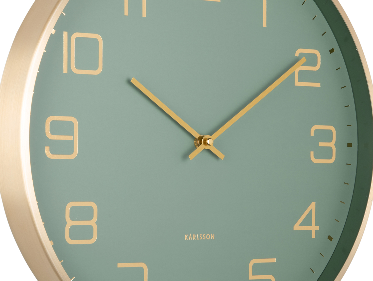 Wall clock Elegance Glow jungle green