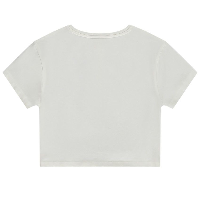 T-shirt manches courtes à nouer print Tic & Tac Disney pour fille - Ecru