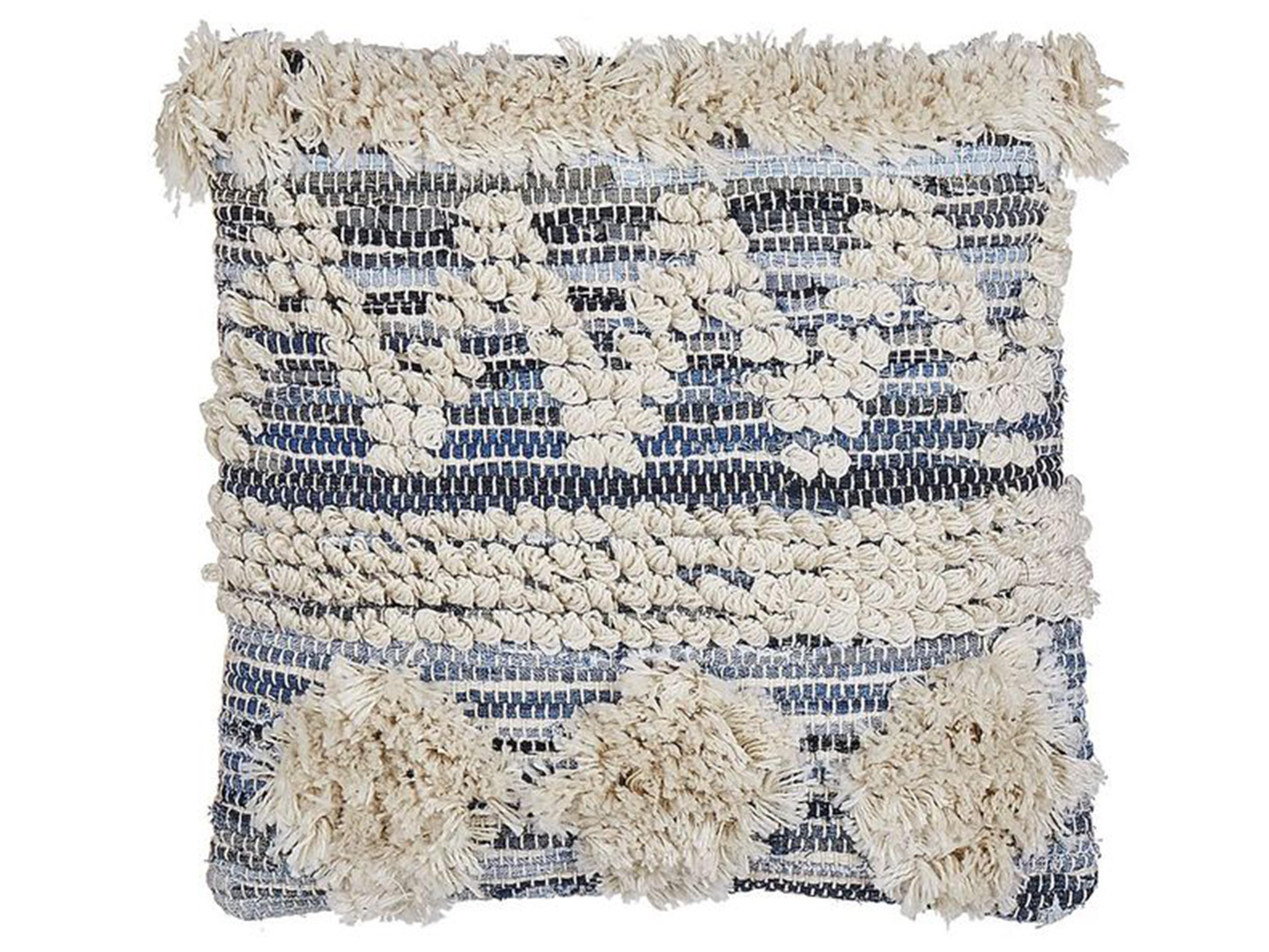 Sierkussen EYTELIA Katoen 45 x 45 cm Blauw geometrisch patroon