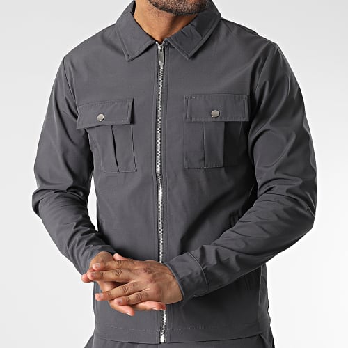 Ensemble Veste Zippée Et Pantalon Cargo XP156 Gris Anthracite