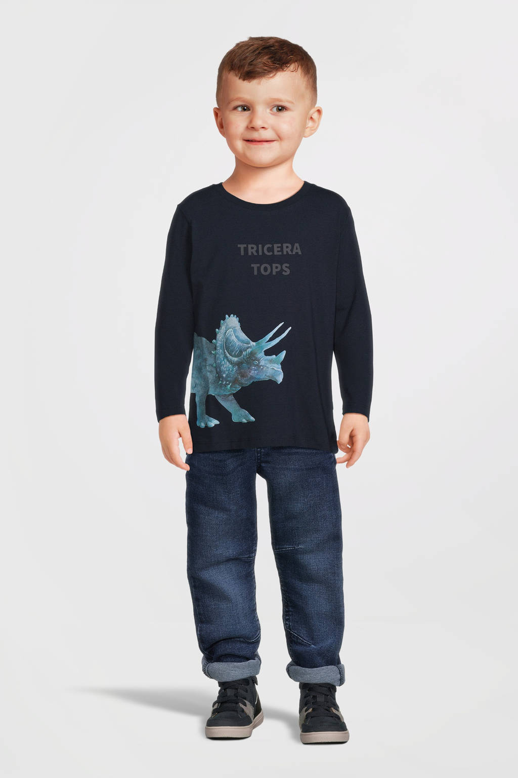 NAME IT longsleeve NMMPNULA met printopdruk donkerblauw