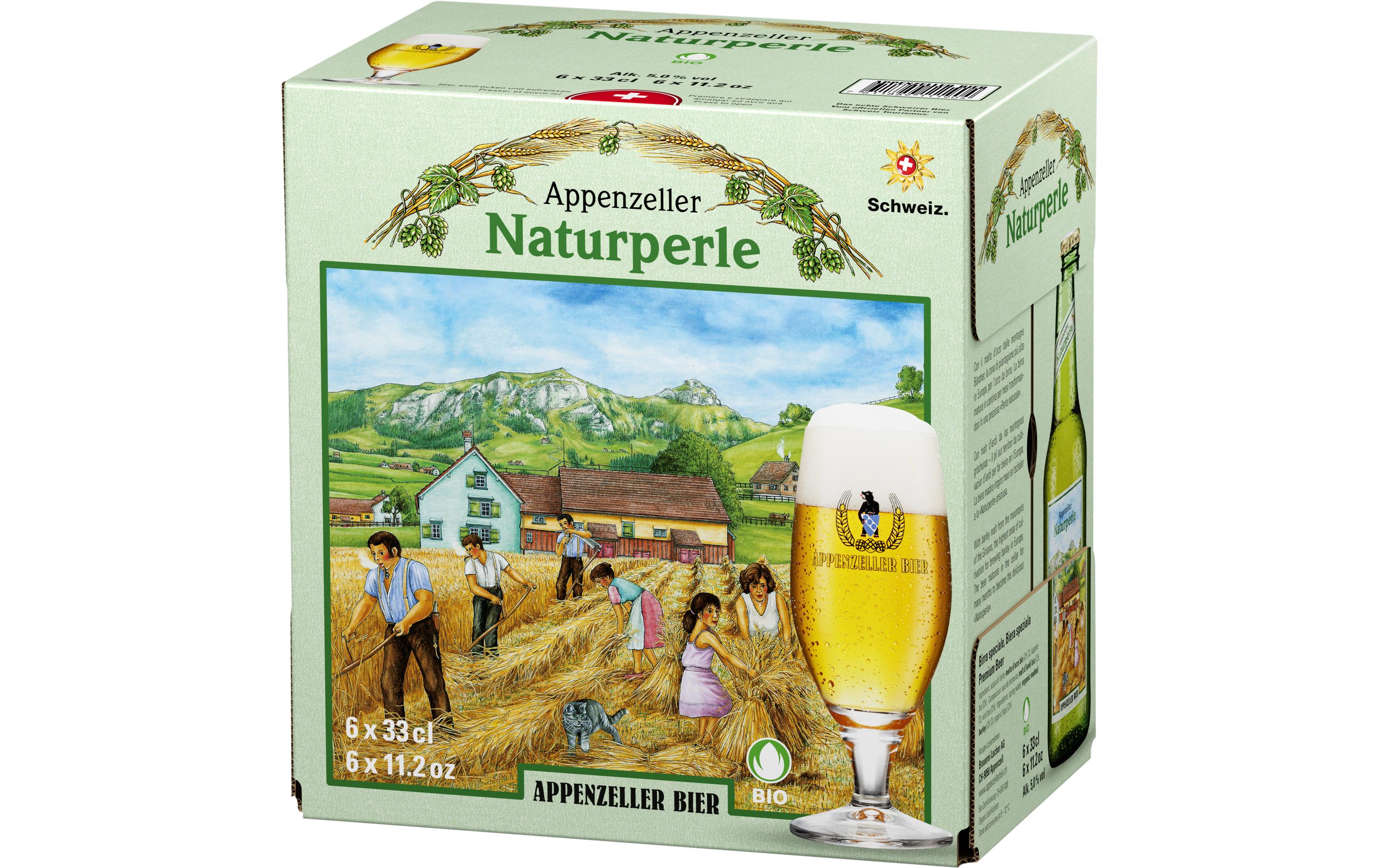 Bier Naturperle Bio 6 x 0.33 lHelles Lagerbier aus der Schweiz