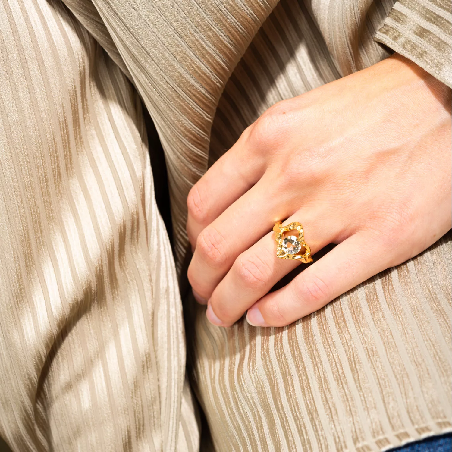 House of Vincent Phantom Ring m. Ametyst Ring 18 kt. Forgyldt Sølv VJ166-URG-GA