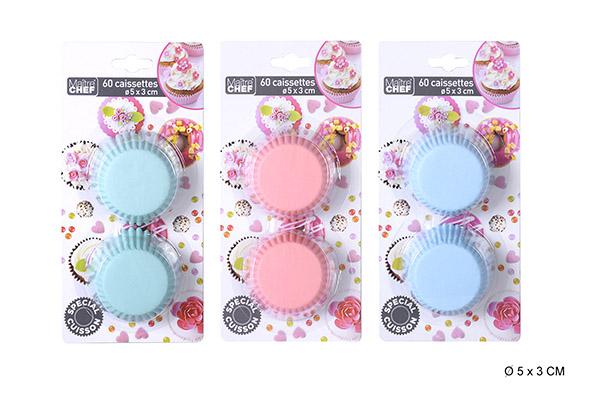 CAISSETTE COULEUR D.5X3CM X60PCS