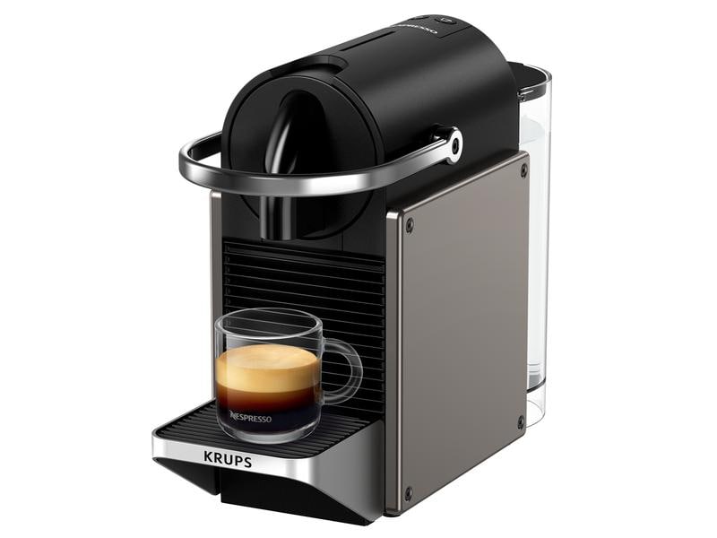 Krups Kaffeemaschine Nespresso Pixie XN306TCH Titan Elegante Kapselmaschine