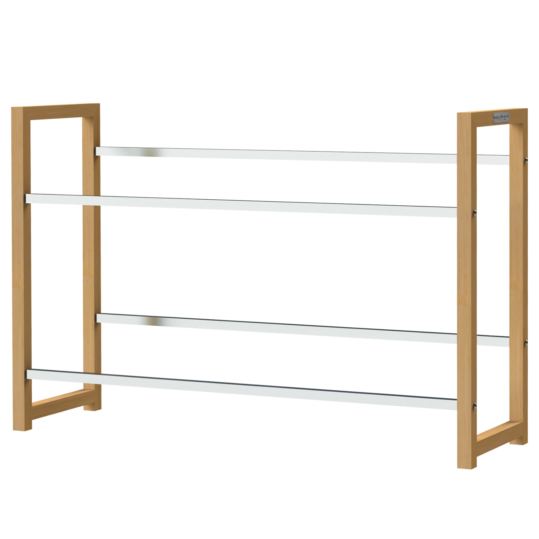holz4home® Getränkekistenregal aus Bambus inkl. pulverbeschichteter Ablage I Schwarz | 6 Kisten