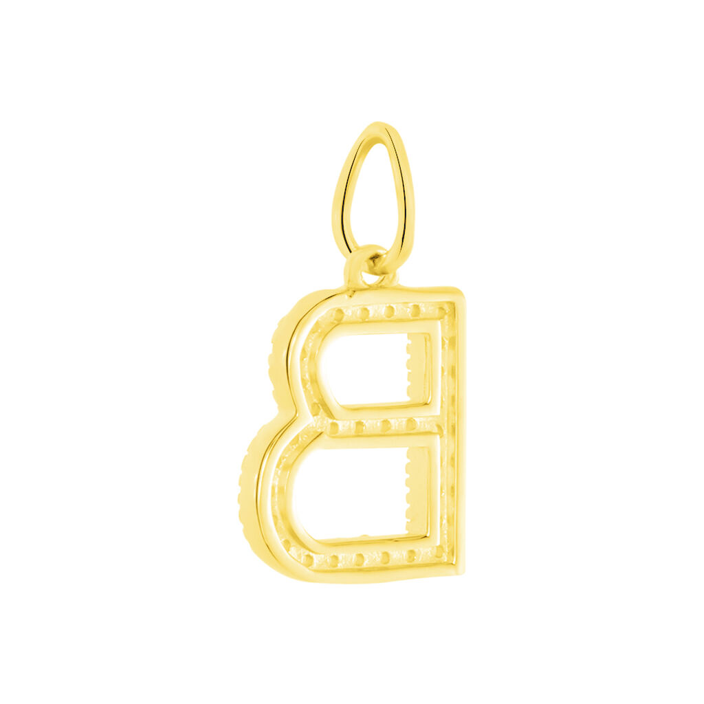 Pendentif Lettre B Or Jaune Oxyde