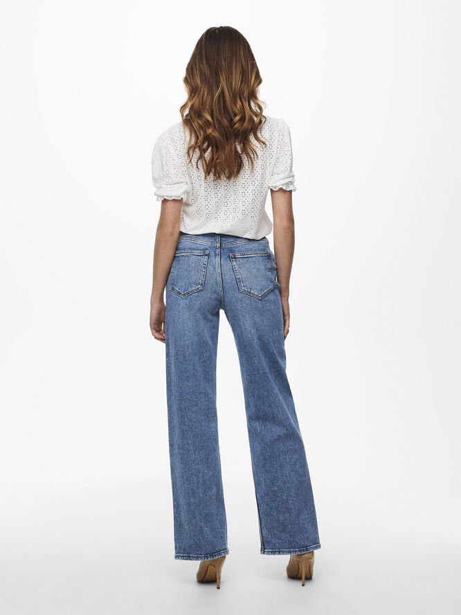 ONLY ONLJUICY LIFE HW WIDE LEG NOOS Medium blue denim/nas365