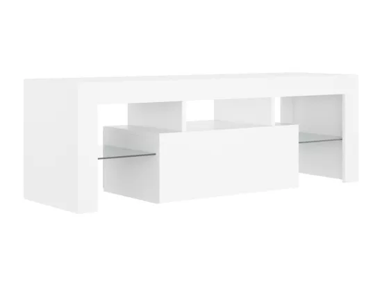 Meuble TV avec lumières LED Blanc 120x35x40 cm