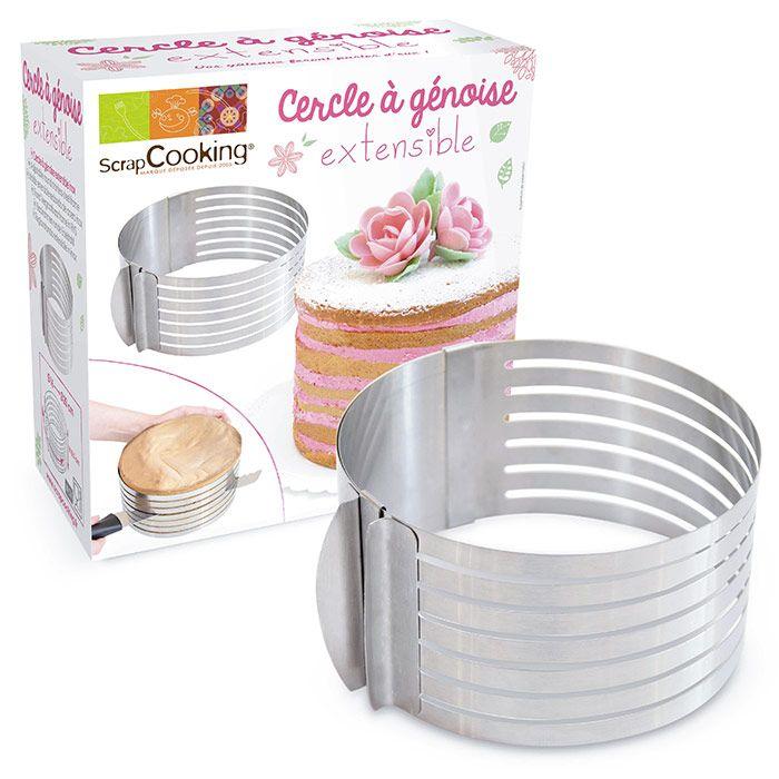 Cercle extensible en inox pour génoise - 16 à 20 cm Scrapcooking