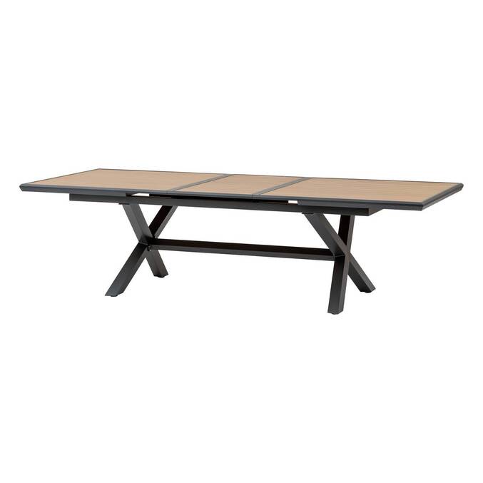 Table de jardin extensible AXIOME Effet bois Noix & Graphite
