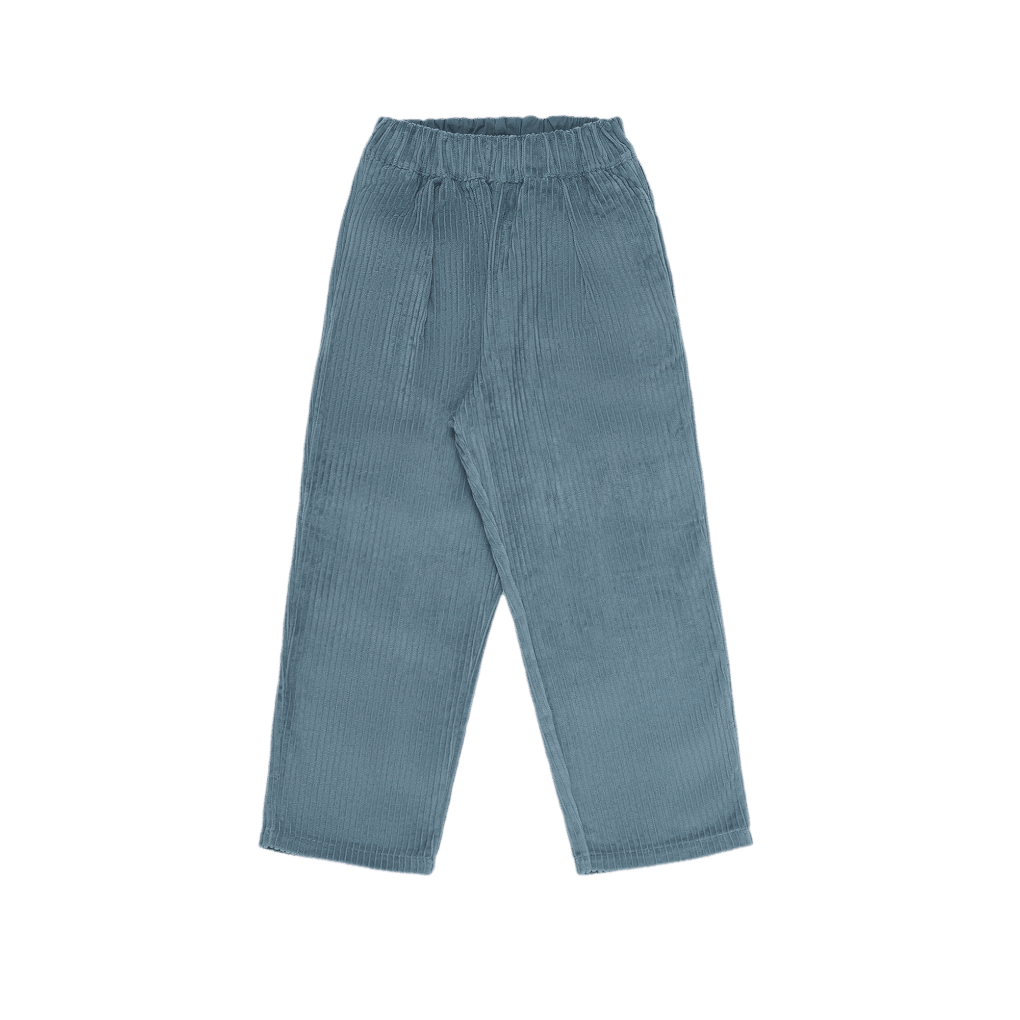 CAMERON - Pantalon droit côtelé en coton velours | Bleu