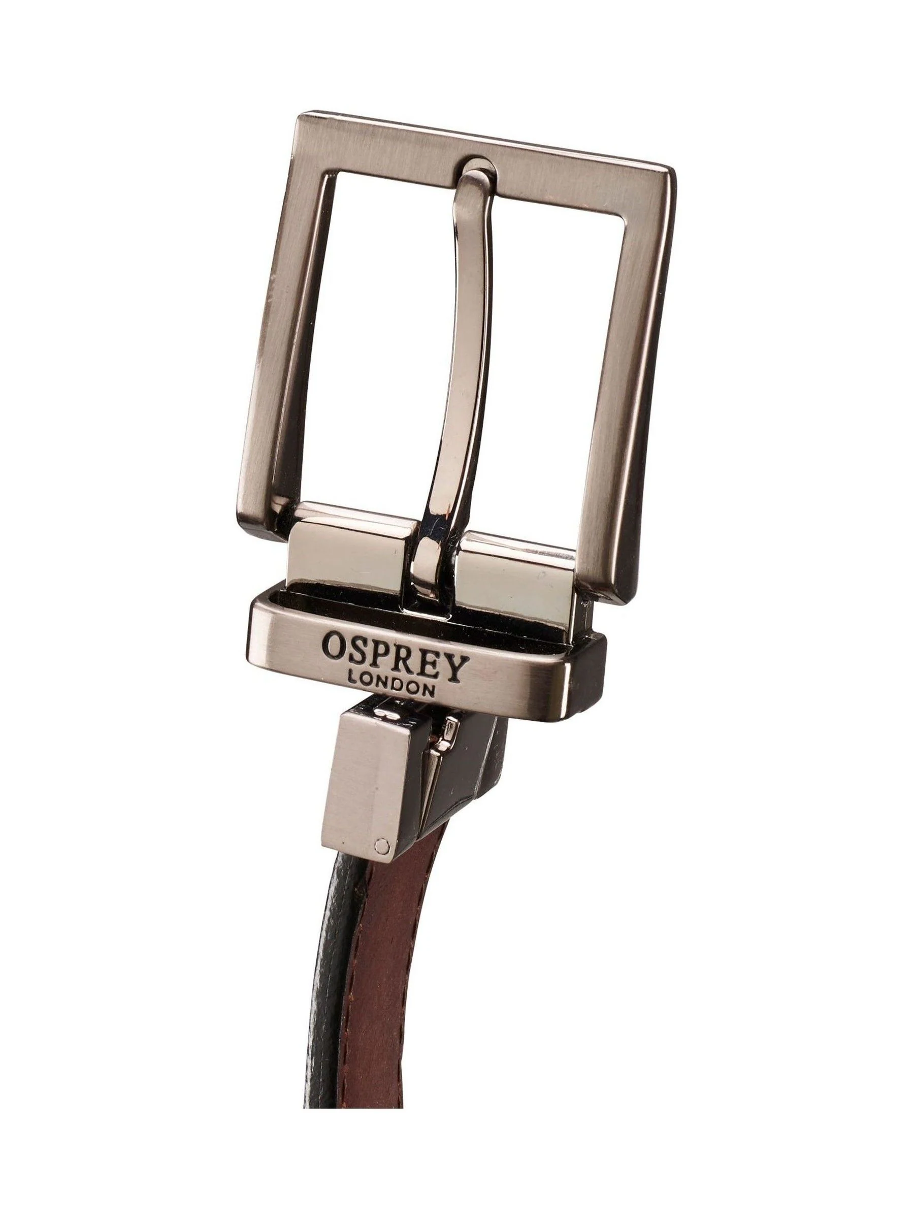 Osprey London - The Crawford van 3,5cm Omkeerbare zwarte leren riem