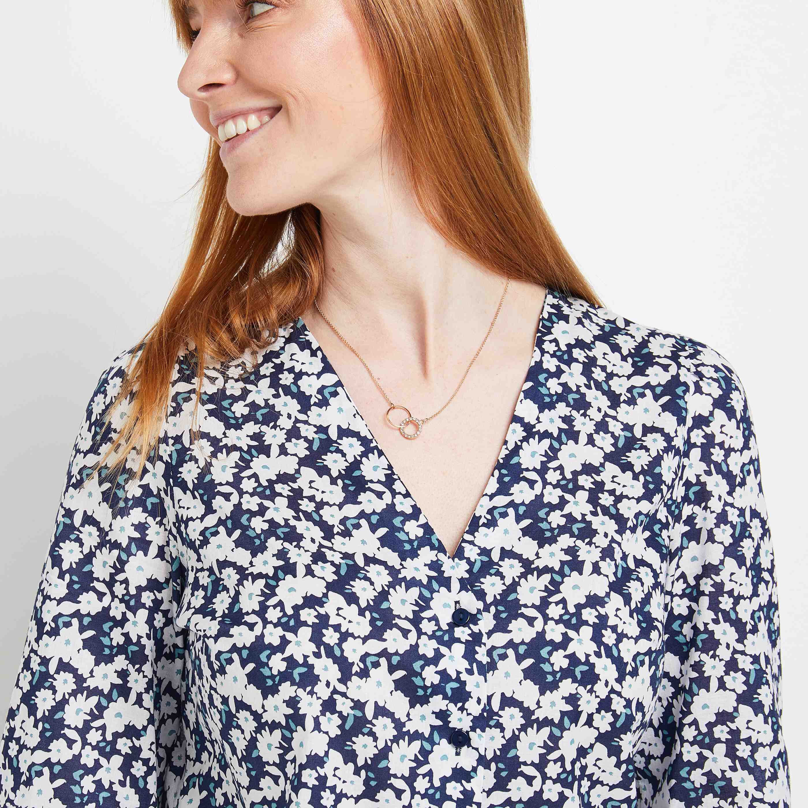 Chemisier imprimé femme - MARINE