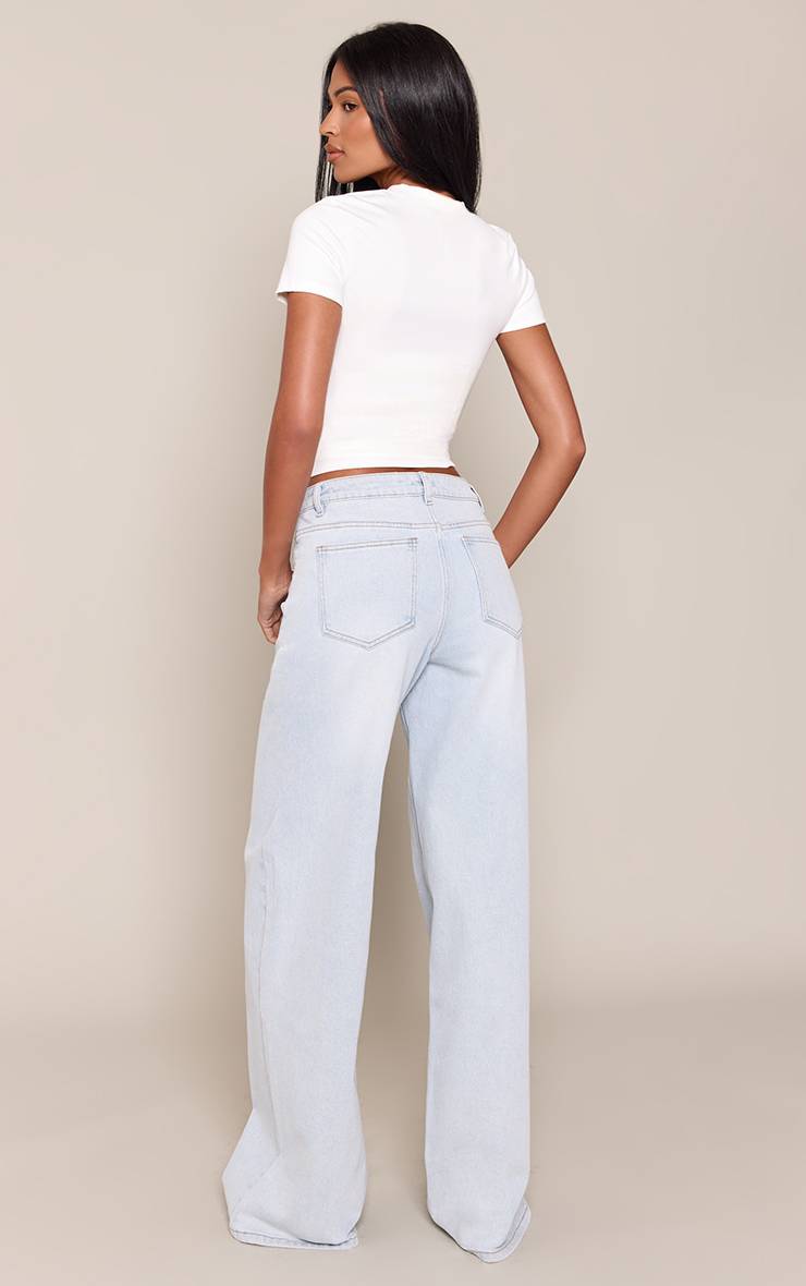 Bleu Clair Jean Large Taille Mi-haute Stretch Pour Grandes Tailles