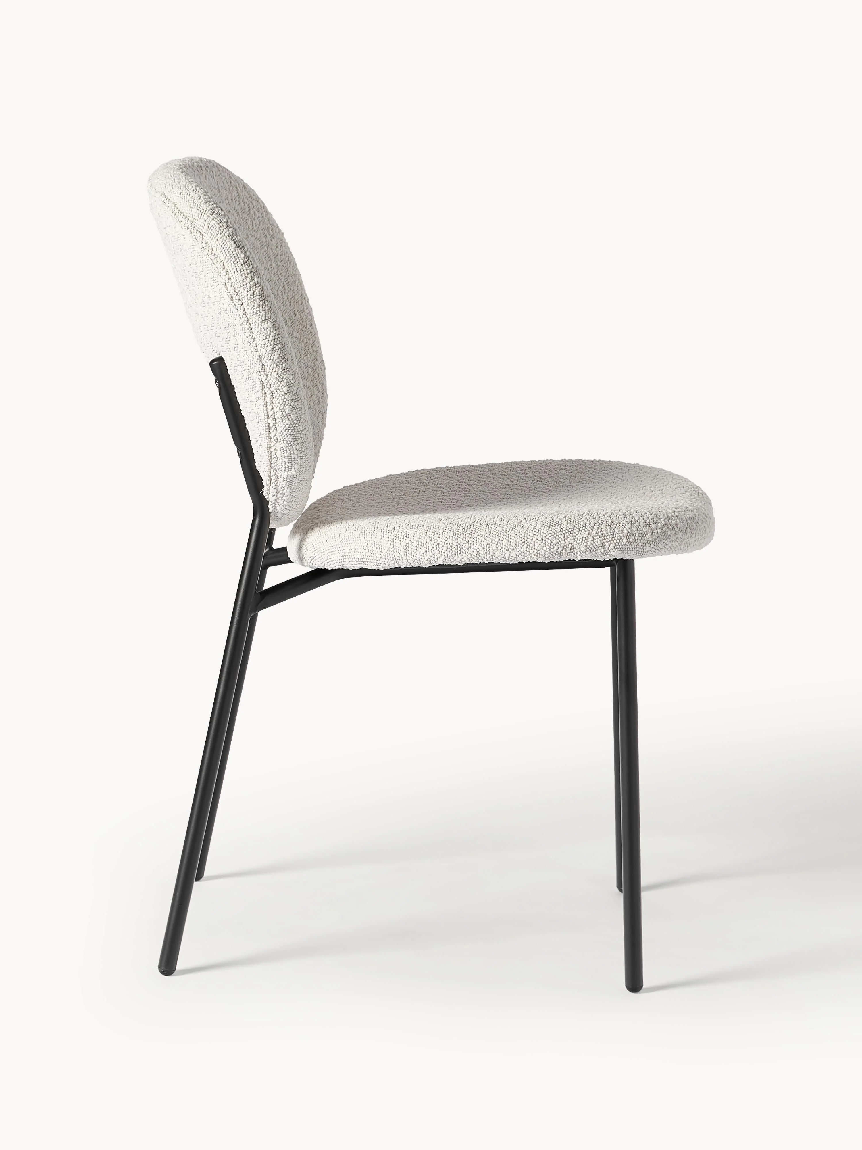 Bouclé gestoffeerde stoelen Ulrica, 2 stuks