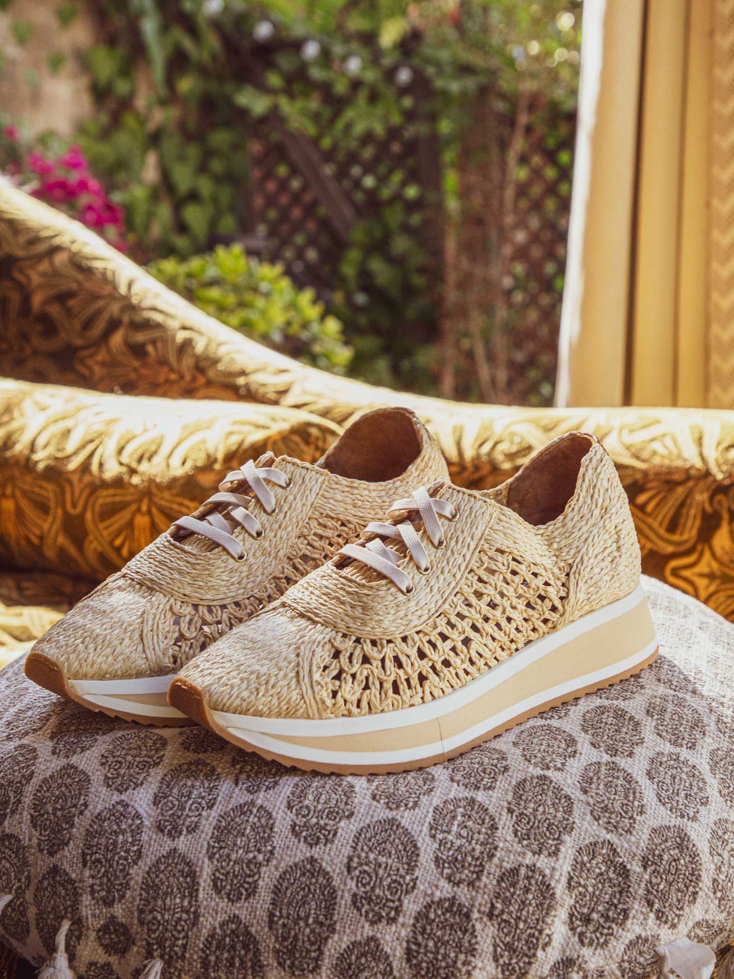 SNEAKERS - OZAN sneakers, braided fibers beige