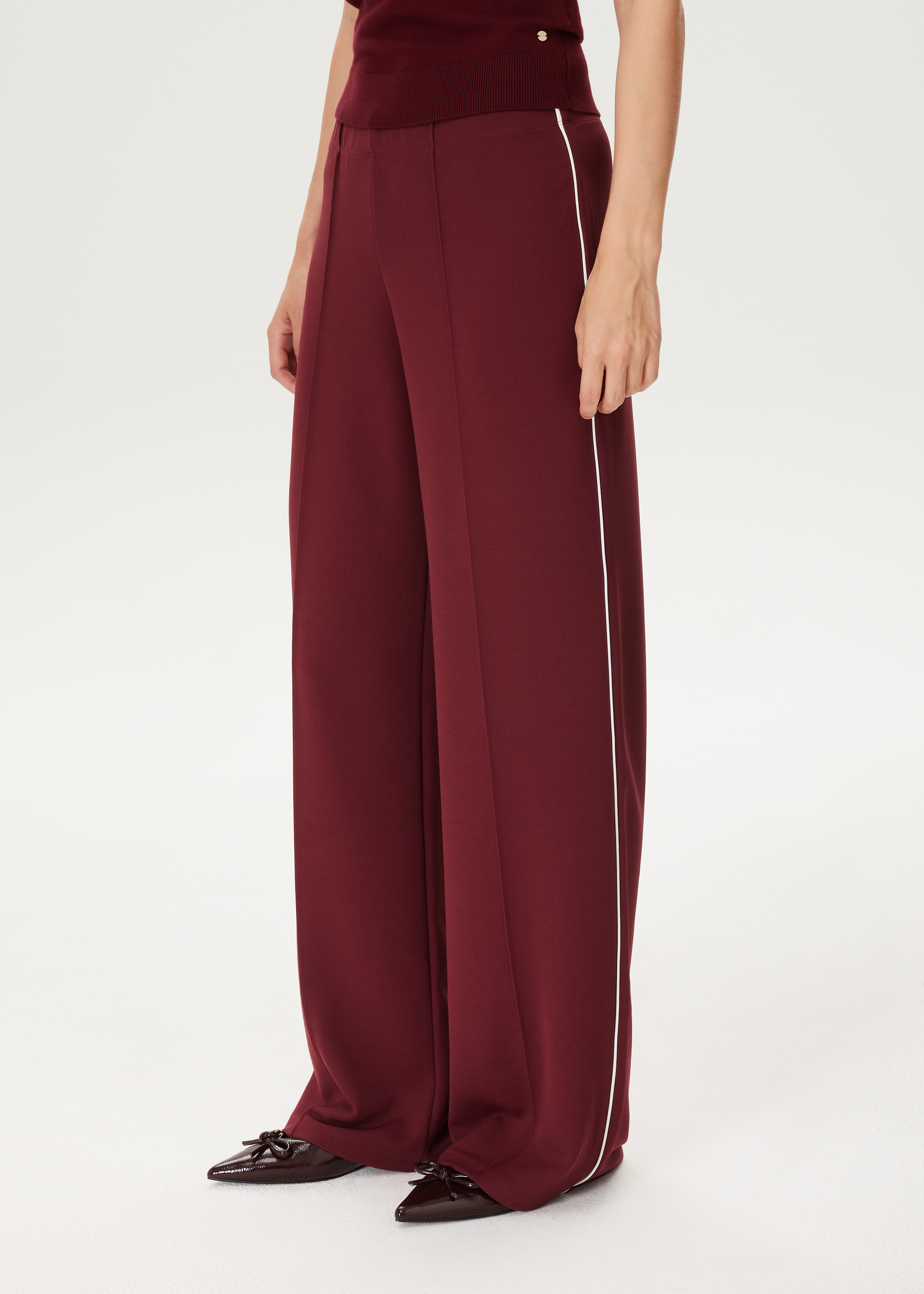 Wijde broek met streepdetail