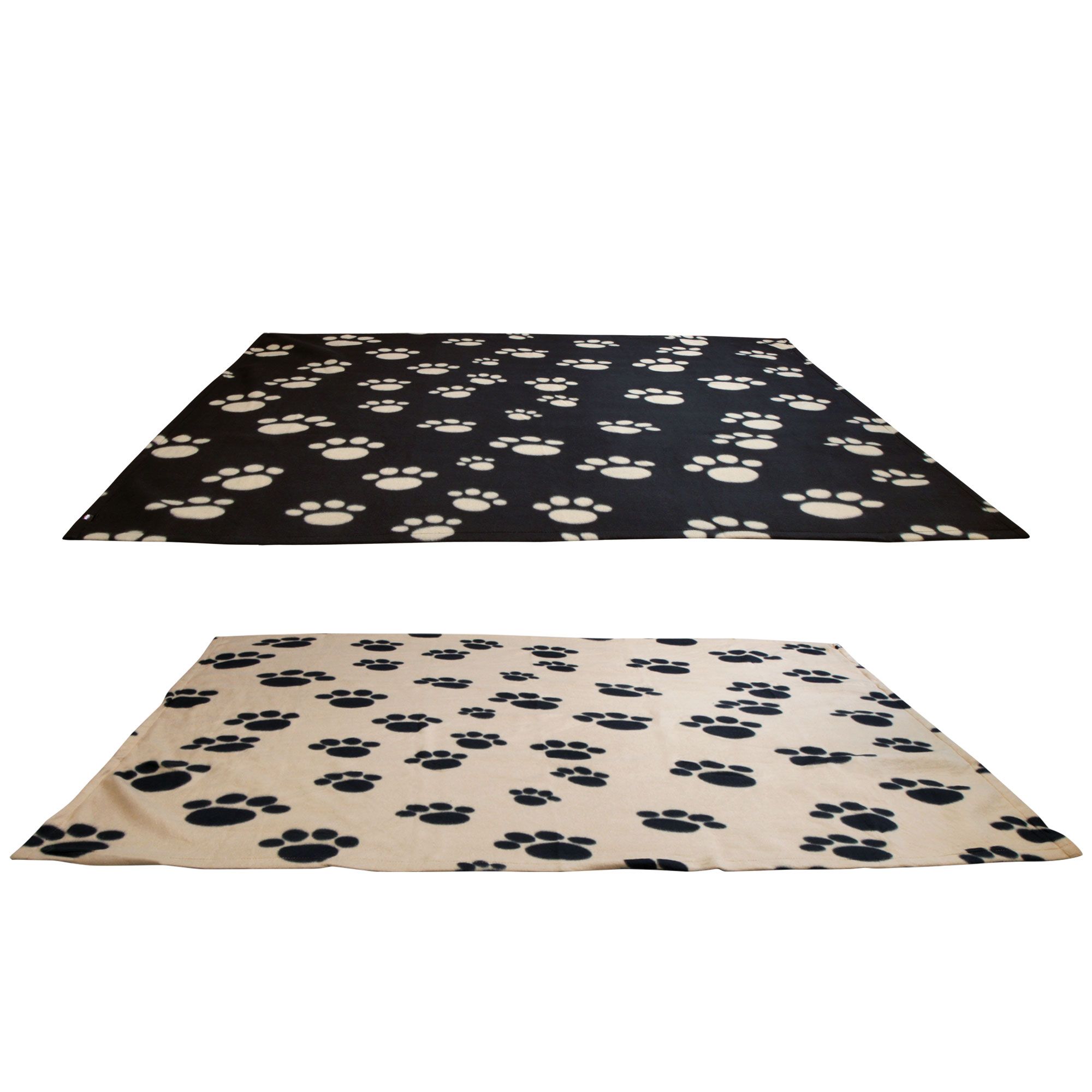Knüller - Kuschel - Decke - Decken -  Hundedecke -  waschb.b.30°C  - schwarz mit beigen Pfoten