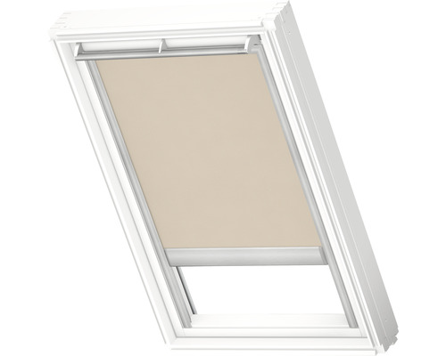 VELUX privacy rolgordijn, zandbeige, effen kleur, elektrisch, wit frame, RML C02 4155SWL