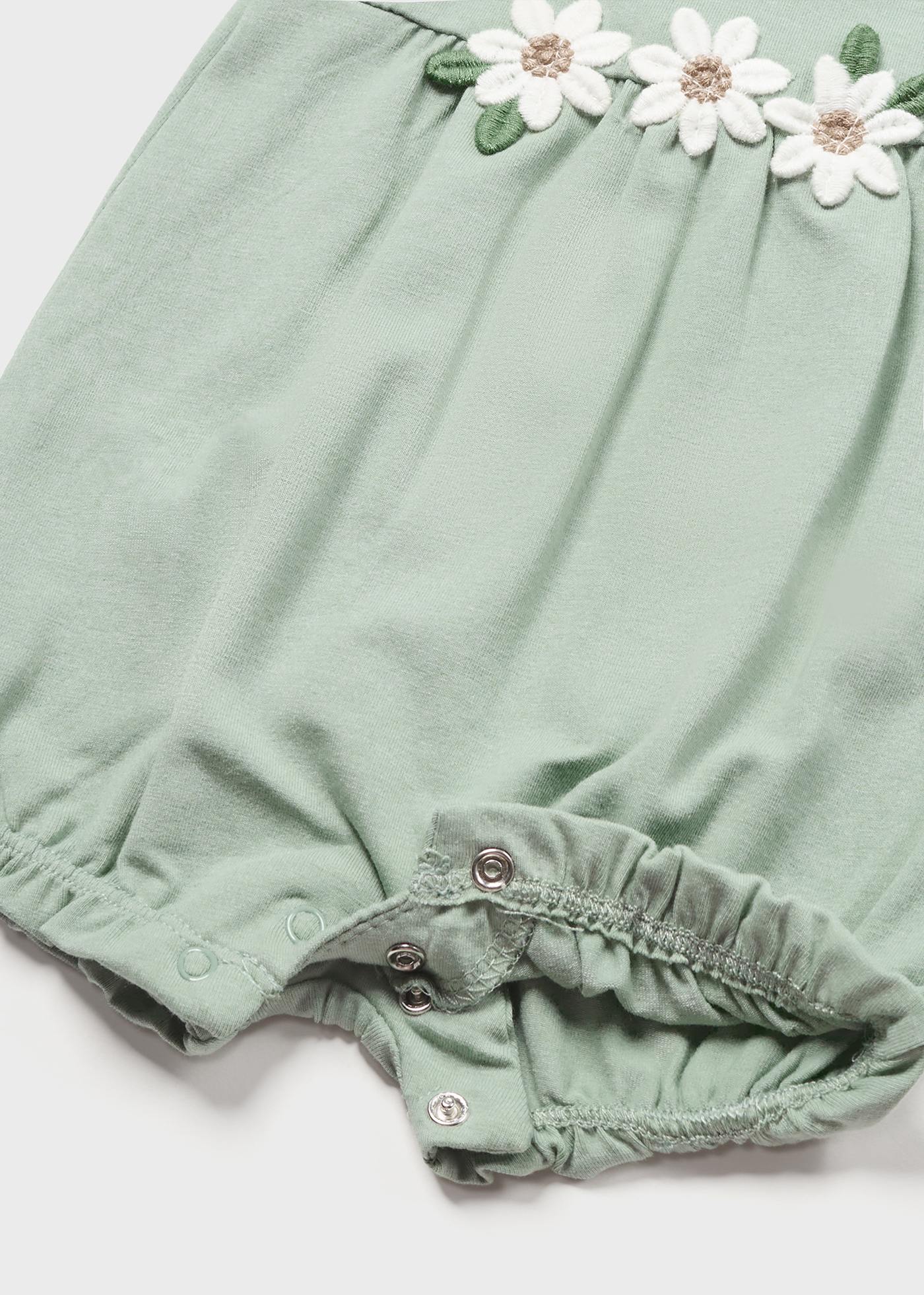 Pijama curto de algodão sustentável para recém-nascido