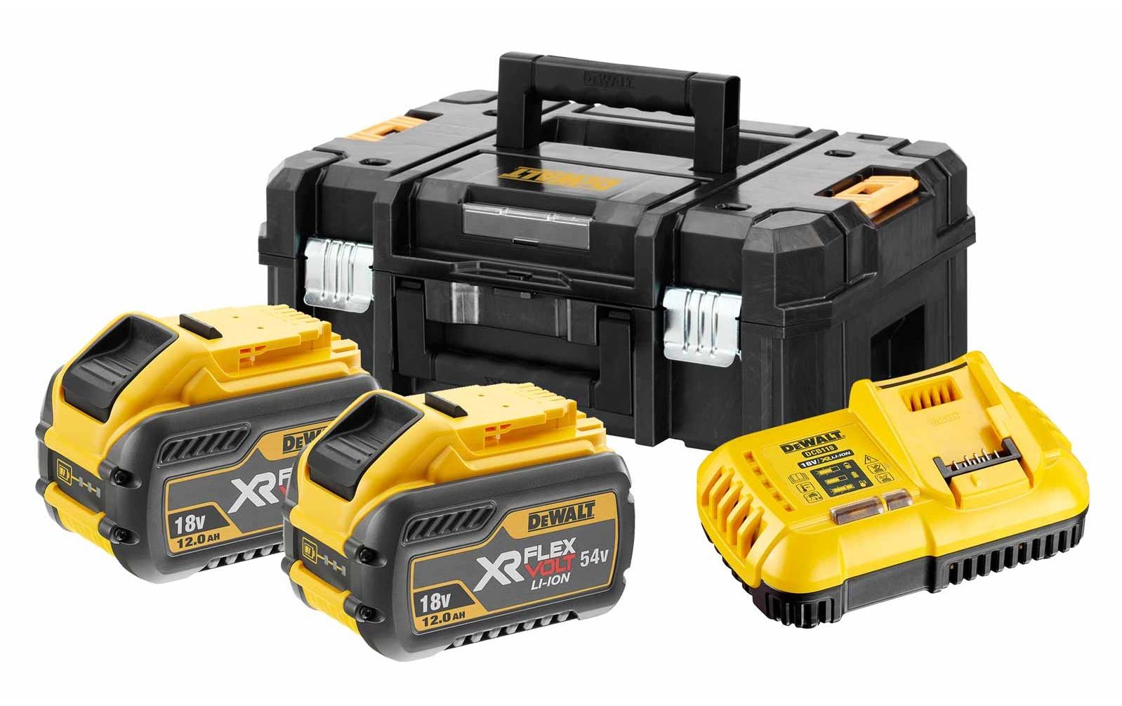 Starter-Set XR Ladegerät und 2x 54 V 12 Ah Akku<br>DeWalt 54 V XR Akku Starter-Kit