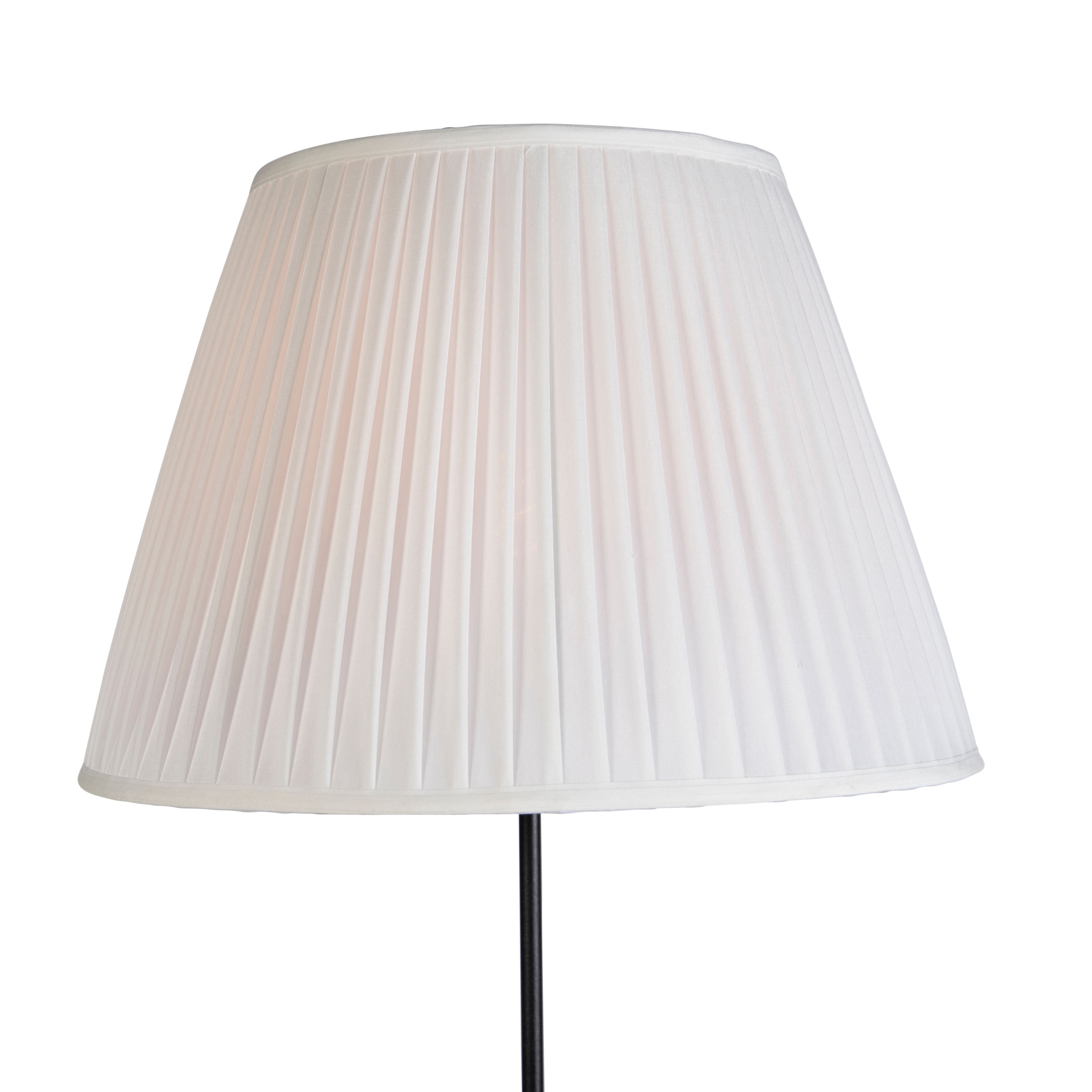 Vloerlamp zwart met plisse kap crème 45 cm verstelbaar - Parte