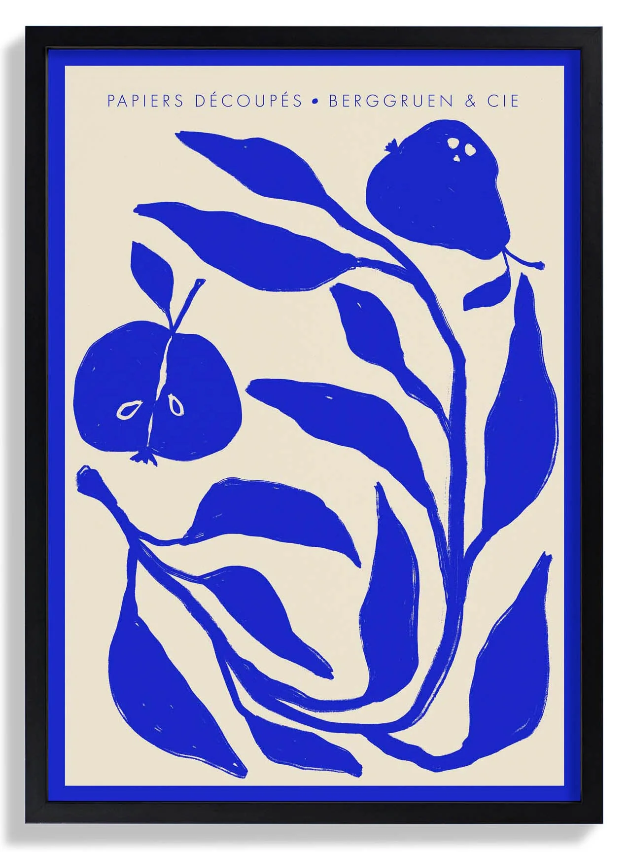 Äpfel Birnen Blau Papiers Découpés Kunstausstellung
