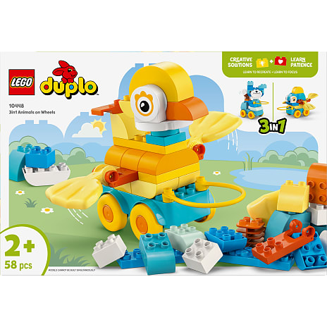 LEGO DUPLO By 3-i-1-dyr på hjul 10448