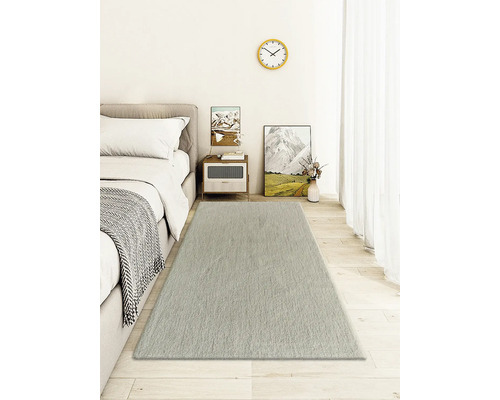 Vloerkleed Shaggy Wellness zilver 80x150 cm