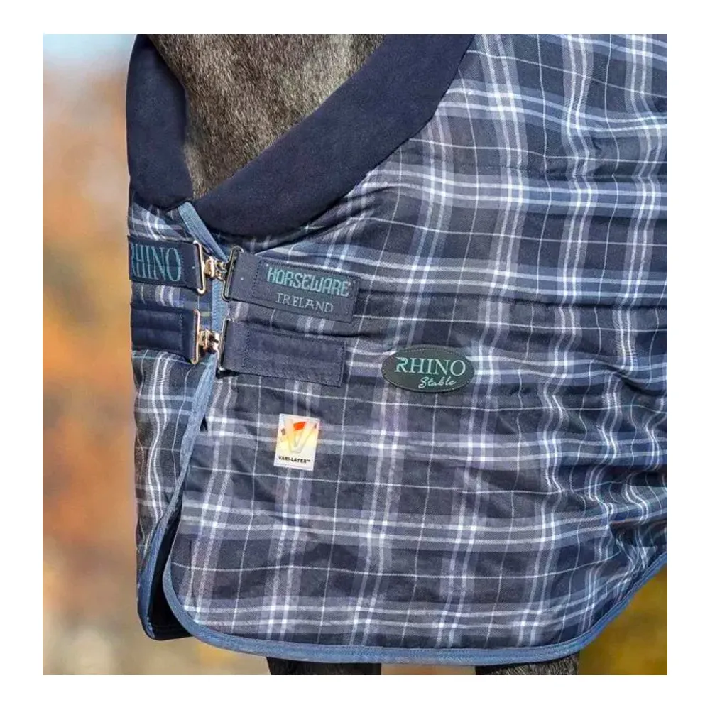 Horseware RHINO ORIGINAL 250G - Couverture de box navy check/indigo