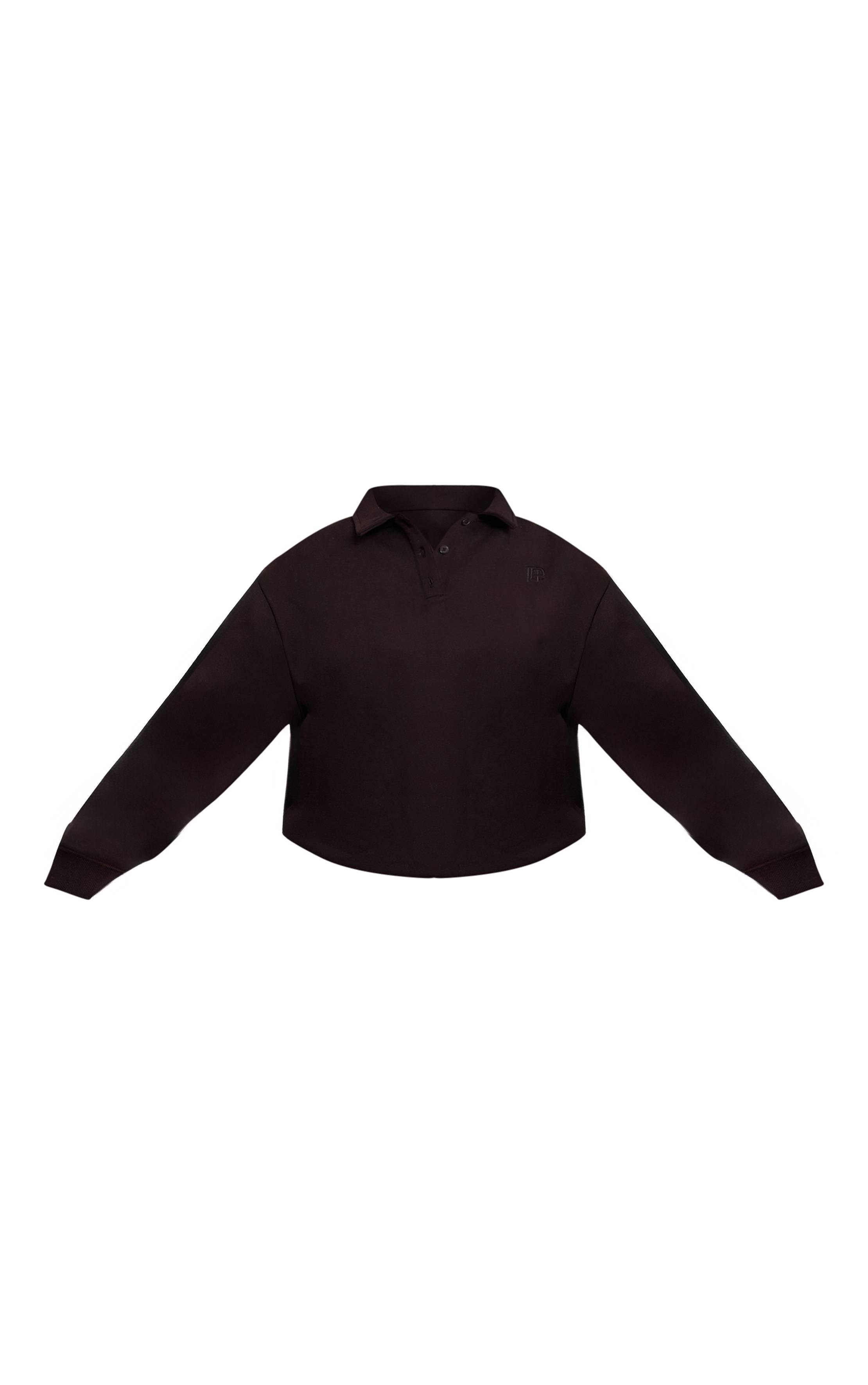 Noir Sweat Polo Prettylittlething Grande Taille