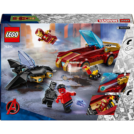 LEGO Marvel Iron Man-bil og Black Panther mod Red Hulk 76310