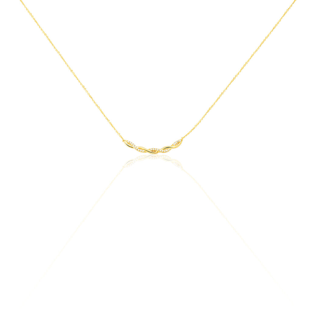 Collier Carolyne Or Jaune Oxyde De Zirconium