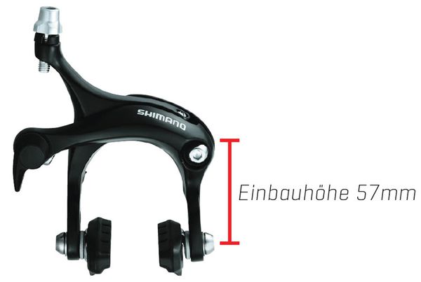 BR-R451 Rennvelobremse mit Einbauhöhe 57mm  schwarz  hinten