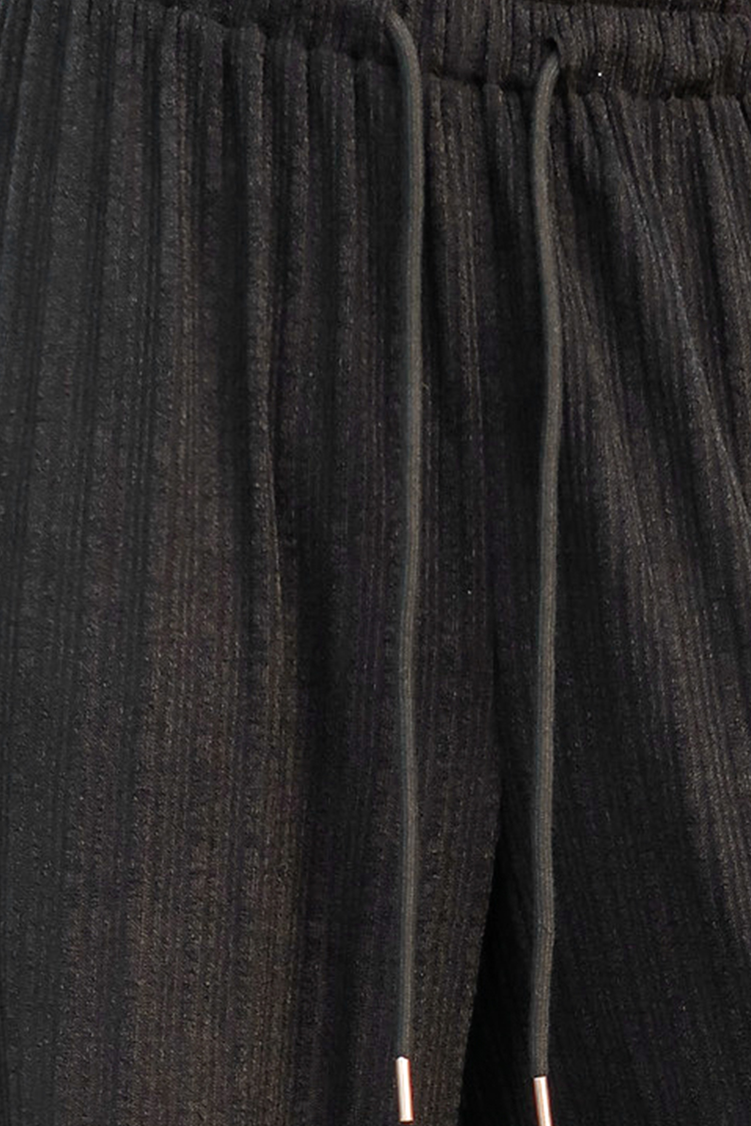 Pantalon taille haute à cordon et jambe droite onyx