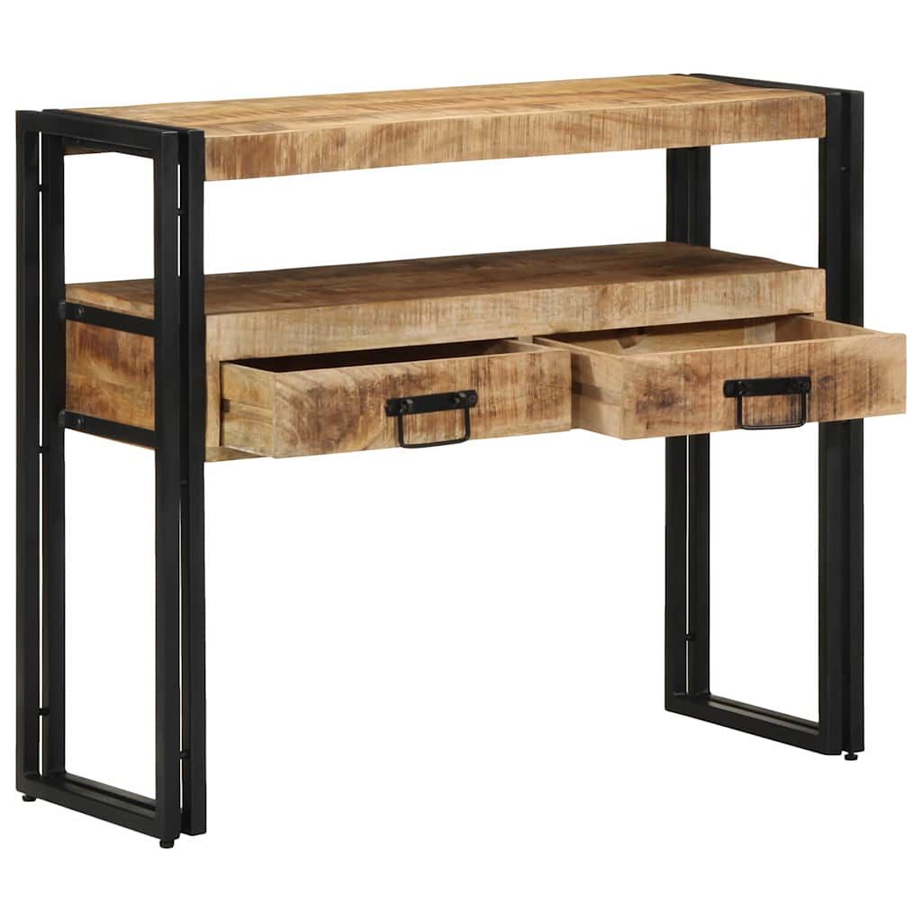 vidaXL Consoletafel met lades bruin 90 x 33 x 75 cm massief mangohout