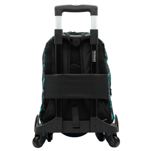 Mochila escolar adaptável Minecraft Greeny + carrinho para brinquedos com 4 rodas giratórias 360°