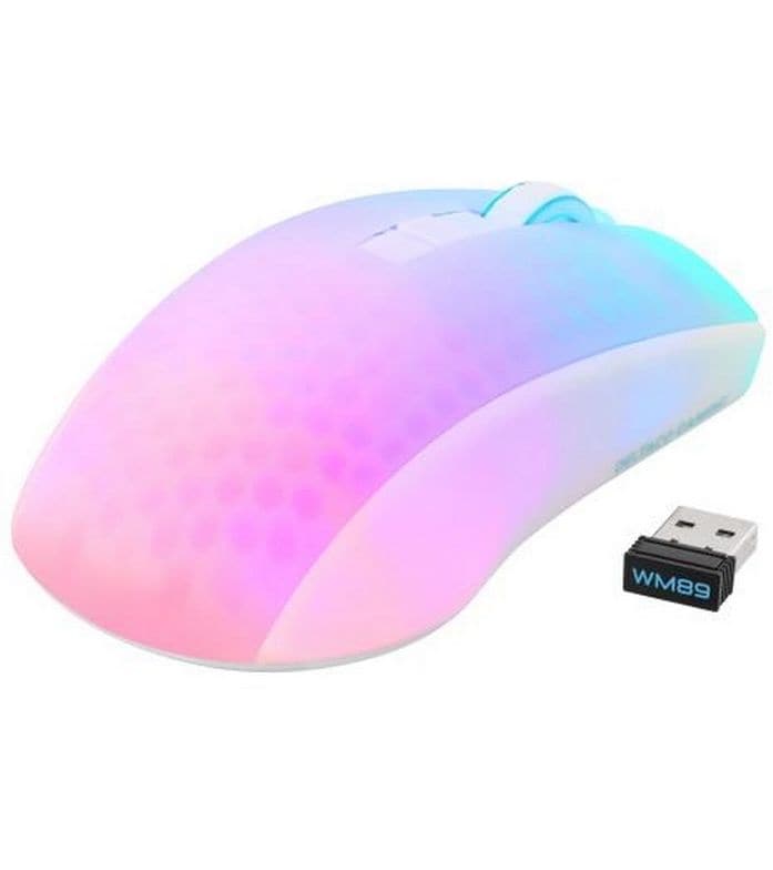 DELTACO Gaming-Maus GAM-145-W Weiss/Trasparent Leichte Gaming-Maus mit RGB Beleuchtung