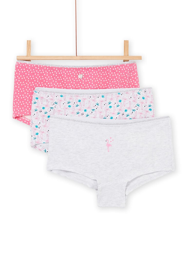 3 shortys à imprimé et motif fantaisie