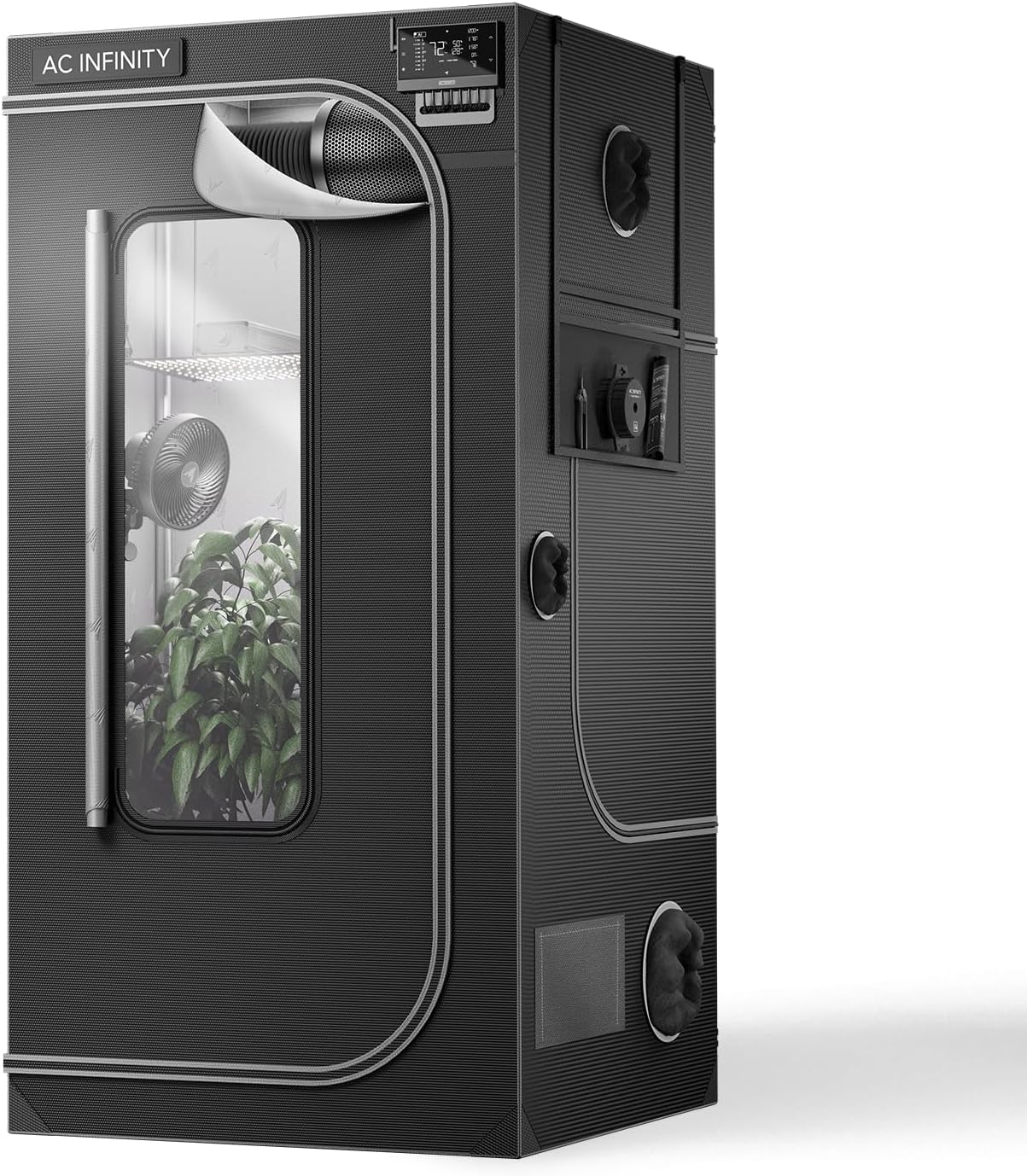 AC Infinity CLOUDLAB 733, Advanced Grow Zelt 90 × 90 × 180 cm, 25 mm Mylar, 25 mm Stahlstangen, laborgetestet höchste Reflexion, großes Sichtfenster, Montageplatte für Controller, Indoor Growing