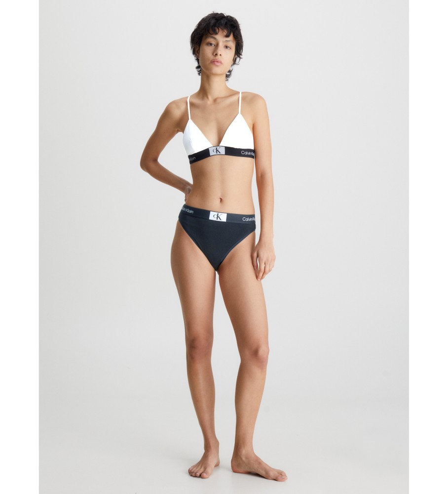 Calcinha brasileira de cintura alta Calvin Klein CK96 preta
