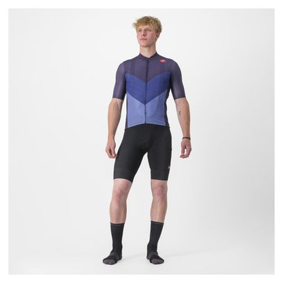 Maillot Manches Courtes Castelli Endurance Pro 2 Bleu Foncé/Violet