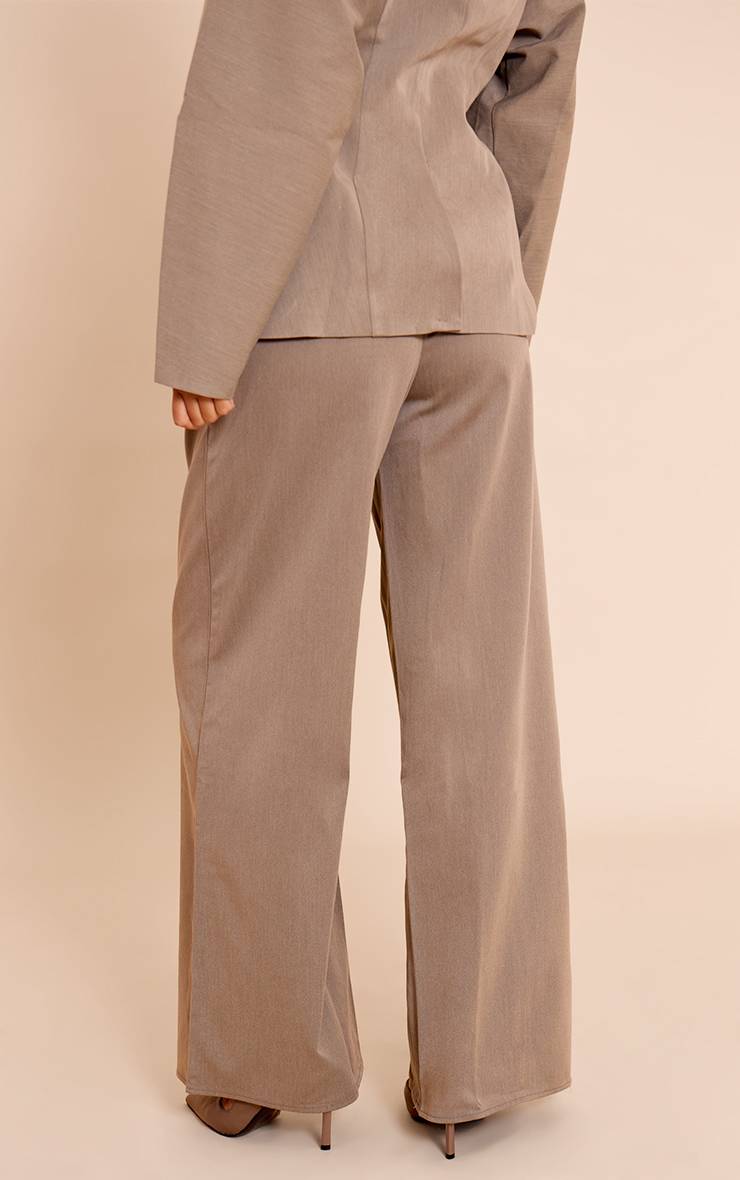 Gris Pantalon Large Plissé Tailleur En Tissu Tissé Premium Coordonné