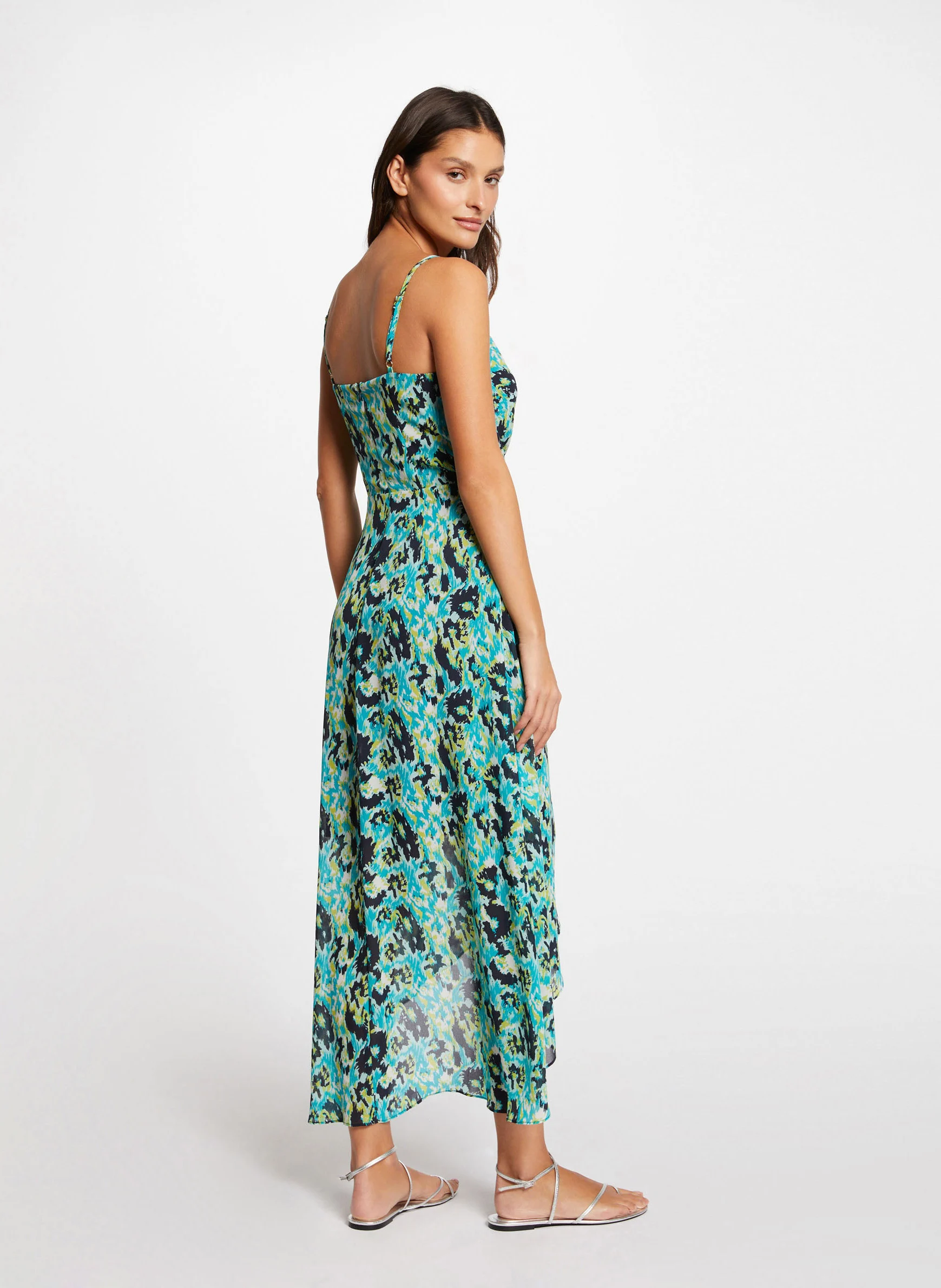 REUILLA - Robe longue ceinturée à bretelles | Vert