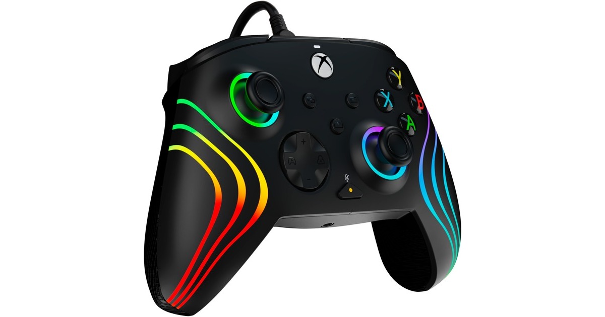 PDPWired Controller - Afterglow Wave  (Zwart, Xbox Series X|S, Xbox One, PC)
