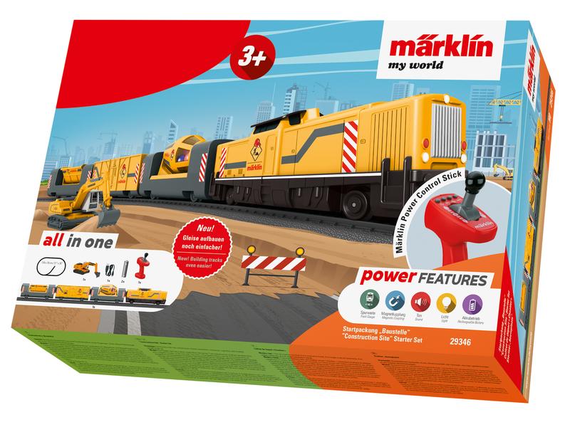Märklin Startpackung my world Baustelle Baustellenzug mit Diesellokomotive und Wagons