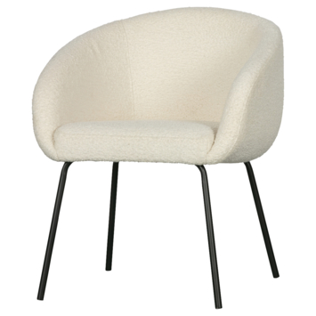 WOOOD eetkamerstoel Noelle off-white bouclé stof