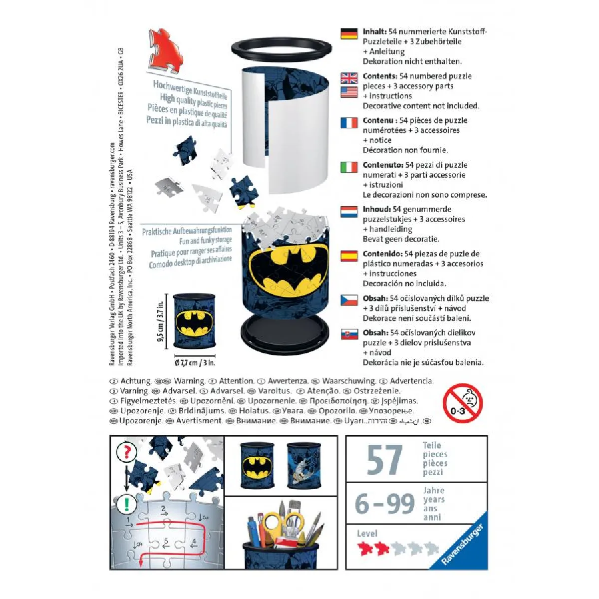 Ravensburger Puzzle 3D Pot à Crayons Batman